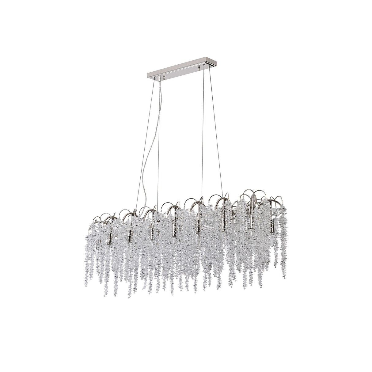 Wisteria 16 Light Crystal Linear Suspension Light - Polished Nickel