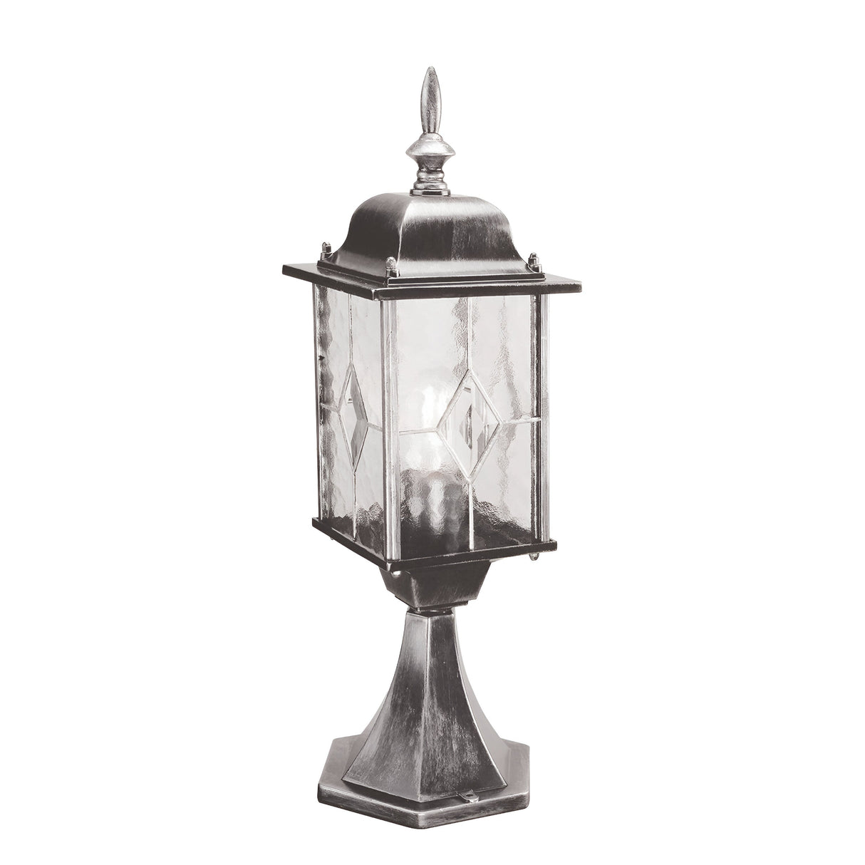 Wexford 1 Light Pedestal Lantern - Black/Silver
