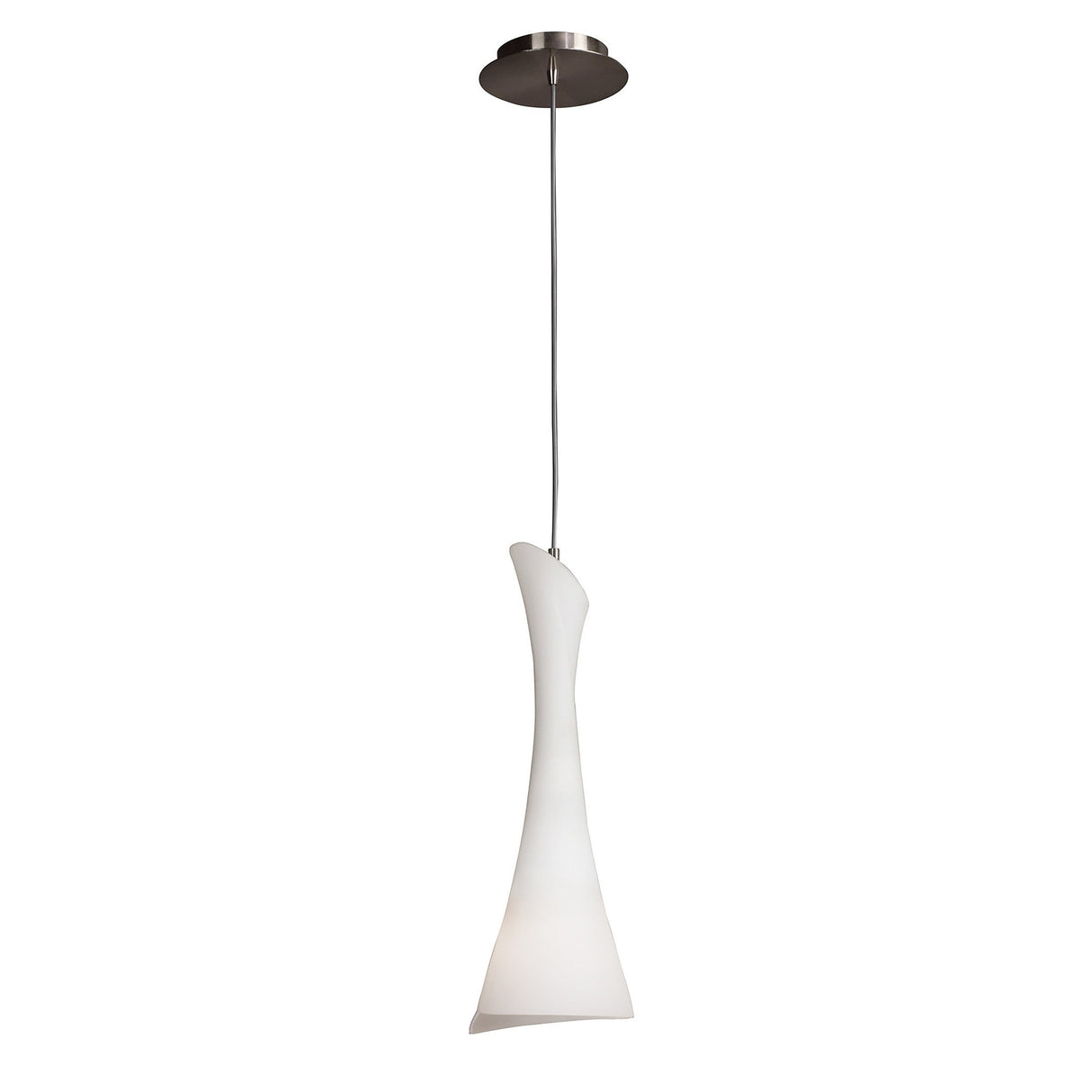 Zack 17cm 1 Light Glass Pendant Light - Satin Nickel