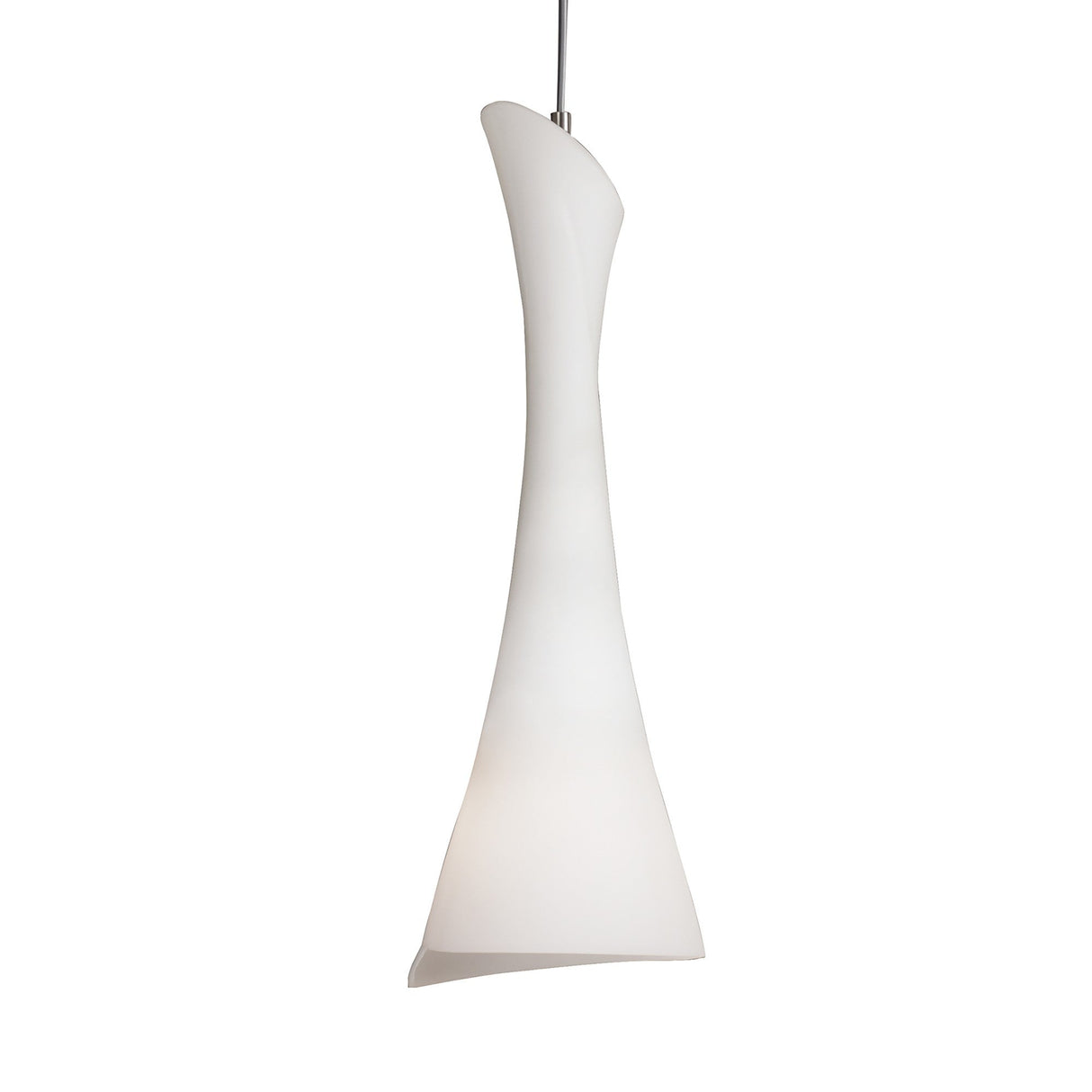 Zack 17cm 1 Light Glass Pendant Light - Satin Nickel