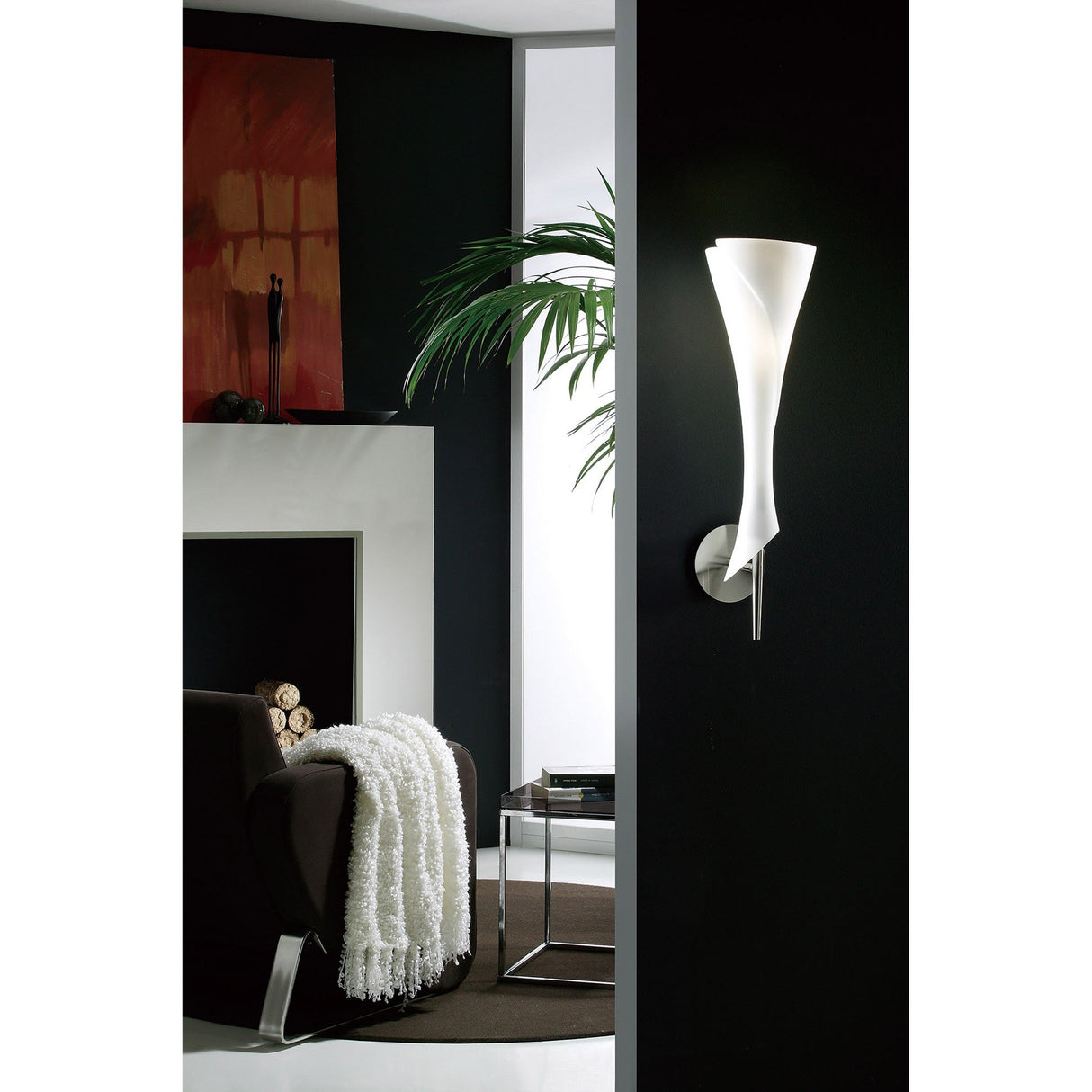 Zack 1 Light Wall Light - Satin Nickel