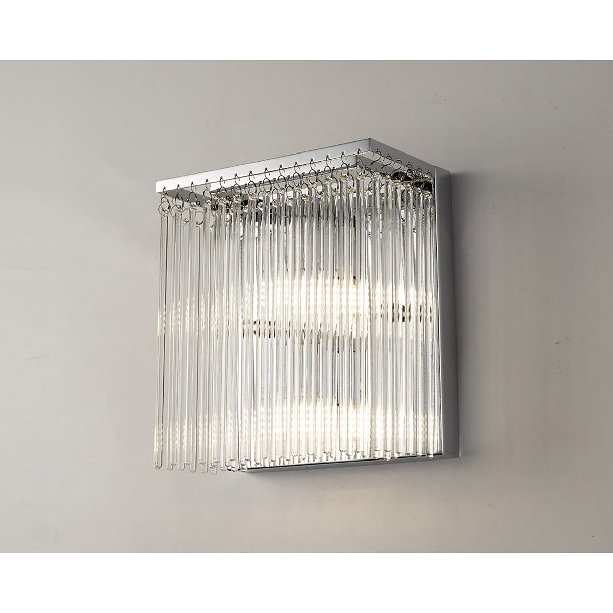 Zanthe 2 Light Glass Wall Light - Polished Chrome