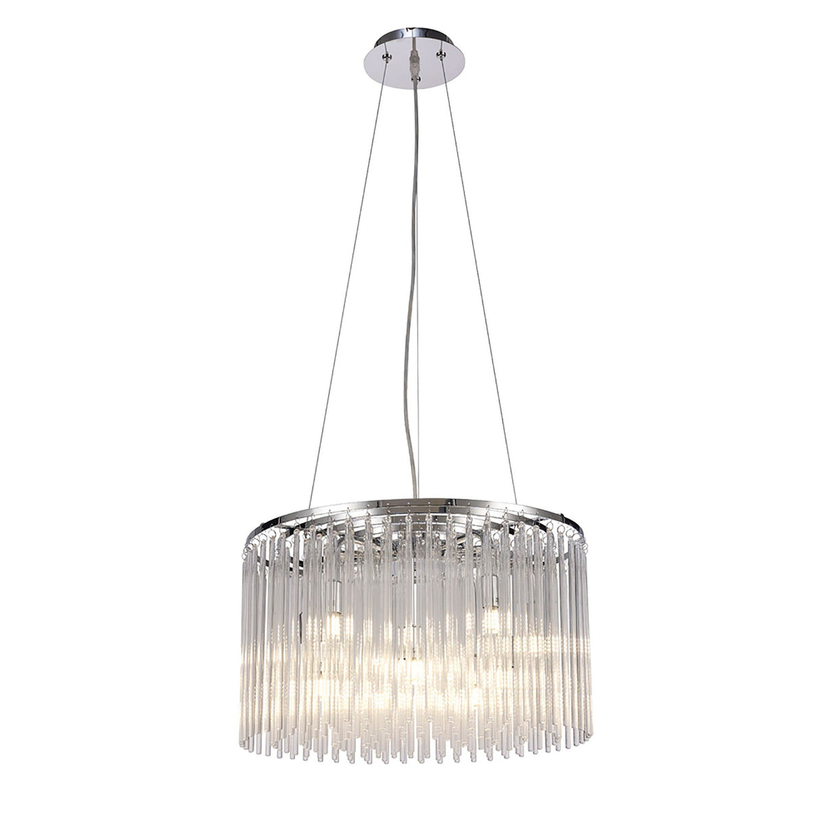 Zanthe 45cm 10 Light Glass Suspension Light - Polished Chrome