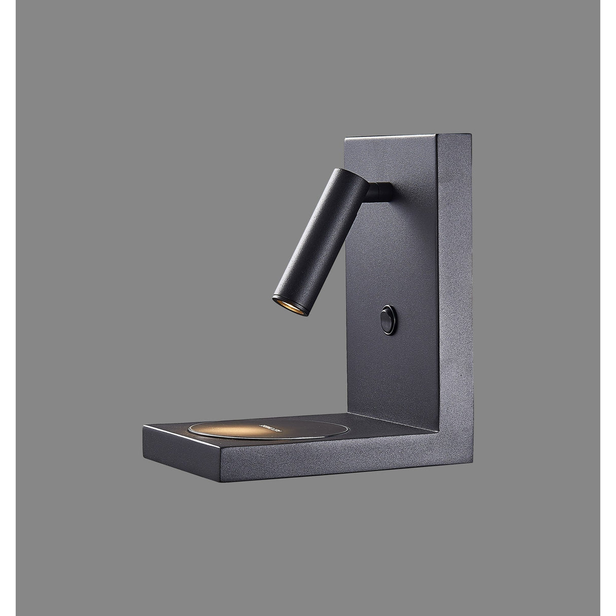 Zanzibar Reader LED Wall Light With Switch & Phone Induction Charger 3W 3000K - Sand Black
