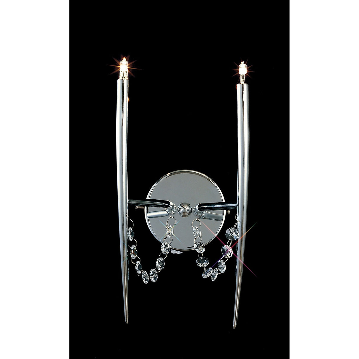 Zest 2 Light Crystal Wall Light - Polished Chrome