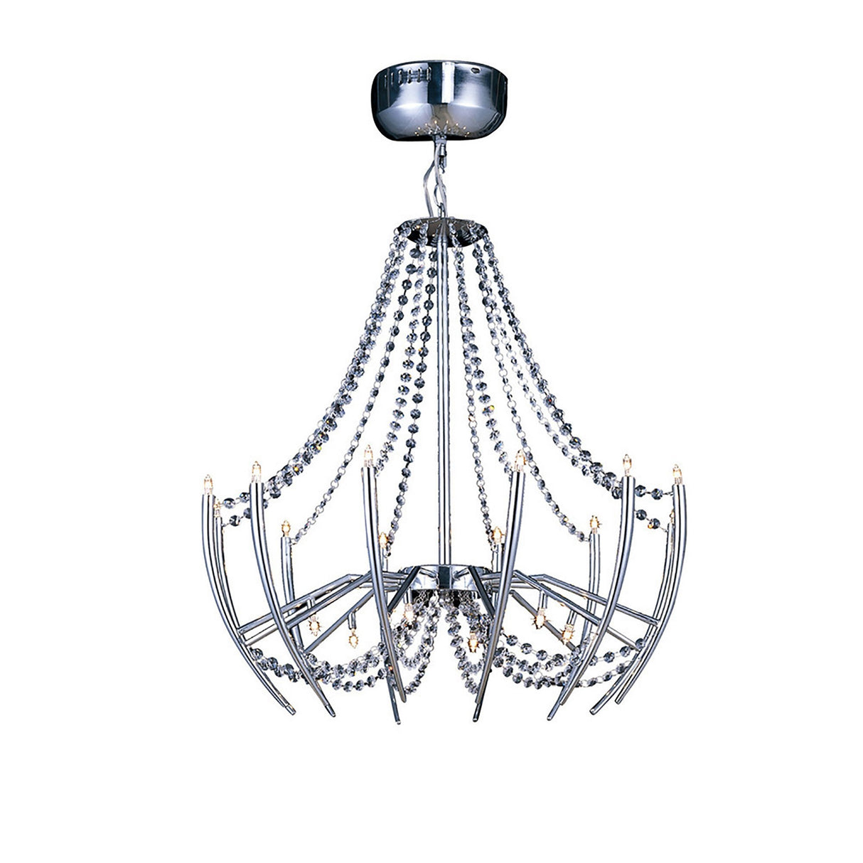 Zest 63cm Round 18 Light Crystal Chandelier - Polished Chrome