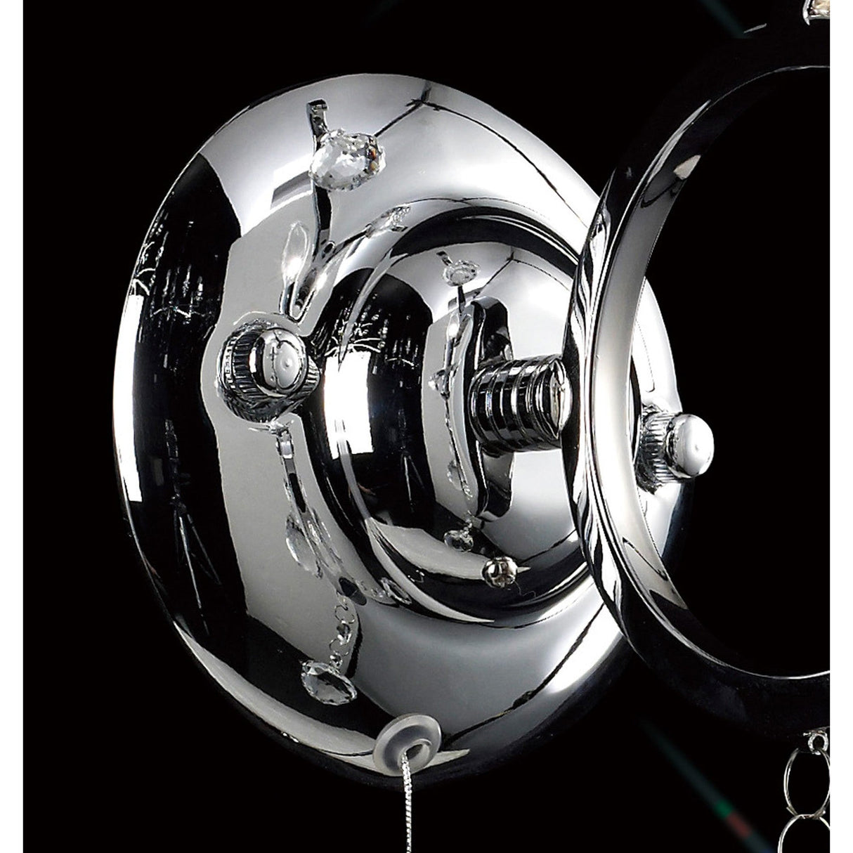 Zinta 1 Light Crystal Wall Light With Switch - Chrome