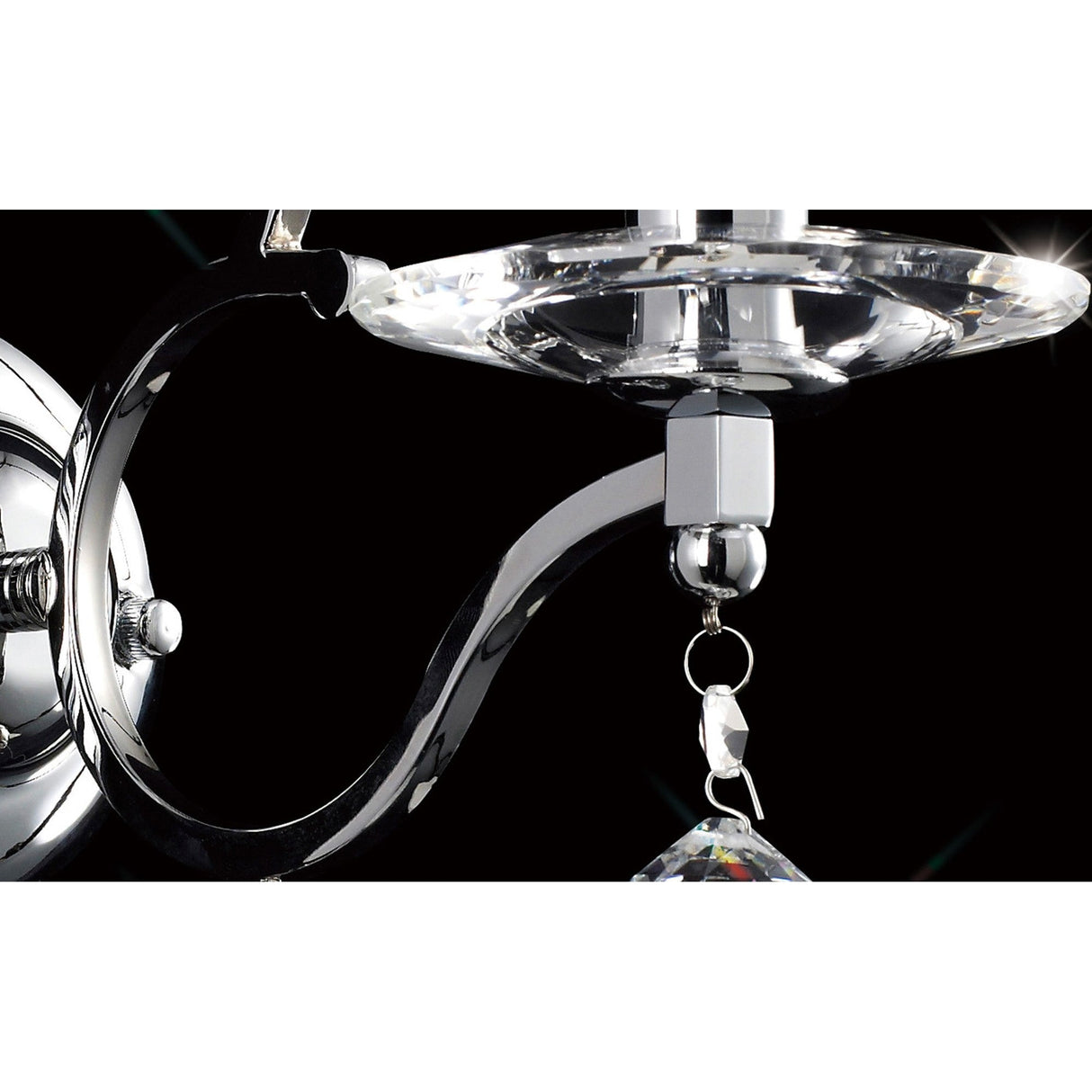 Zinta 1 Light Crystal Wall Light With Switch - Chrome