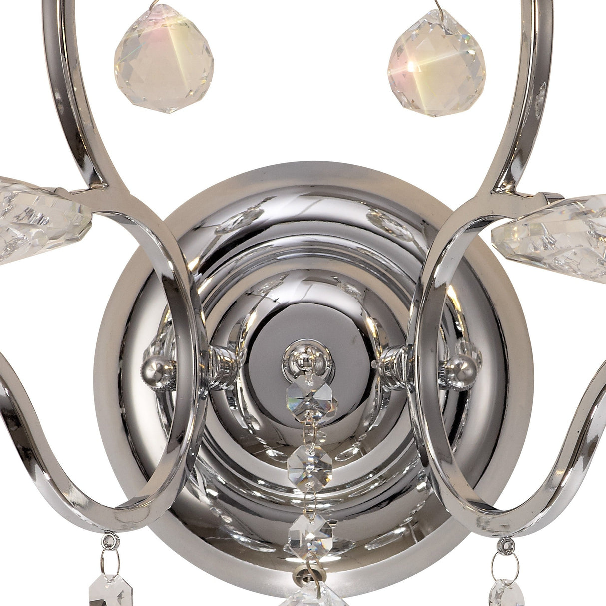 Zinta 2 Light Crystal Wall Light With Switch - Chrome