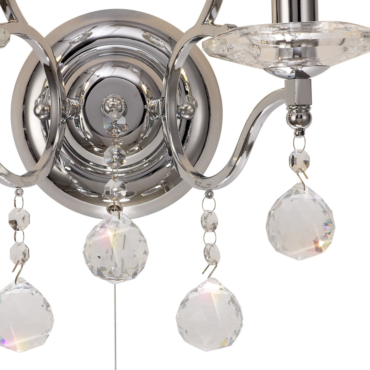 Zinta 2 Light Crystal Wall Light With Switch - Chrome