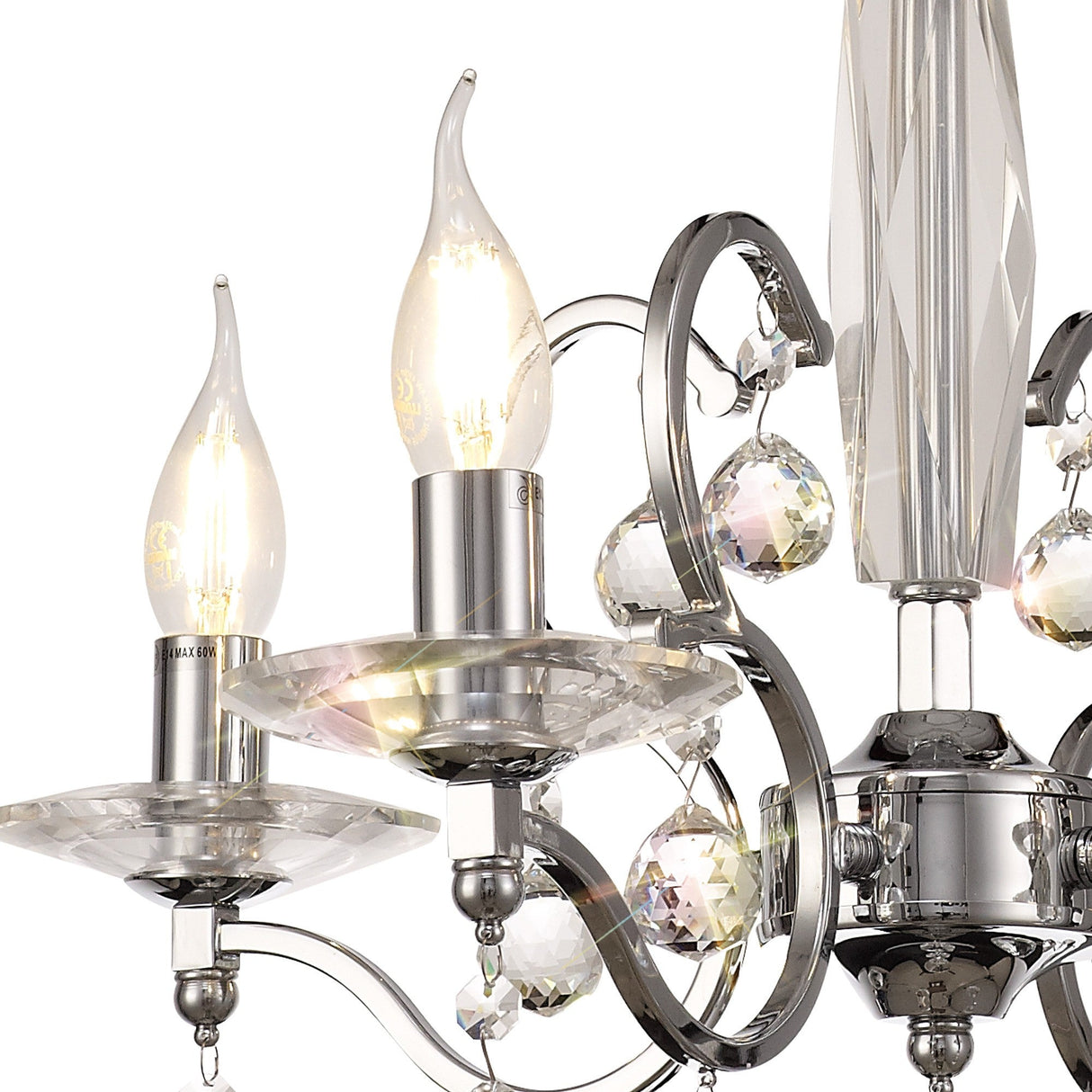 Zinta 50cm 4 Light Crystal Chandelier - Polished Chrome