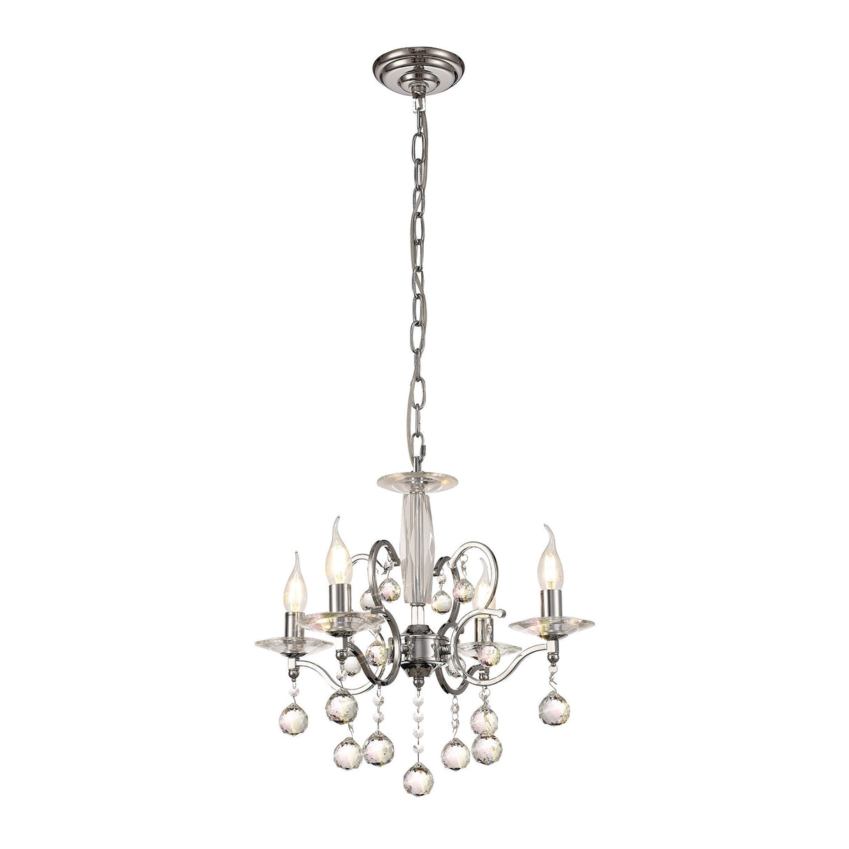 Zinta 50cm 4 Light Crystal Chandelier - Polished Chrome