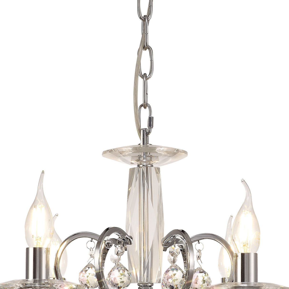 Zinta 60cm 6 Light Crystal Chandelier - Polished Chrome