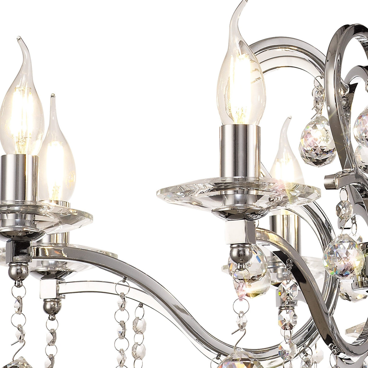 Zinta 75cm 8 Light Crystal Chandelier - Polished Chrome