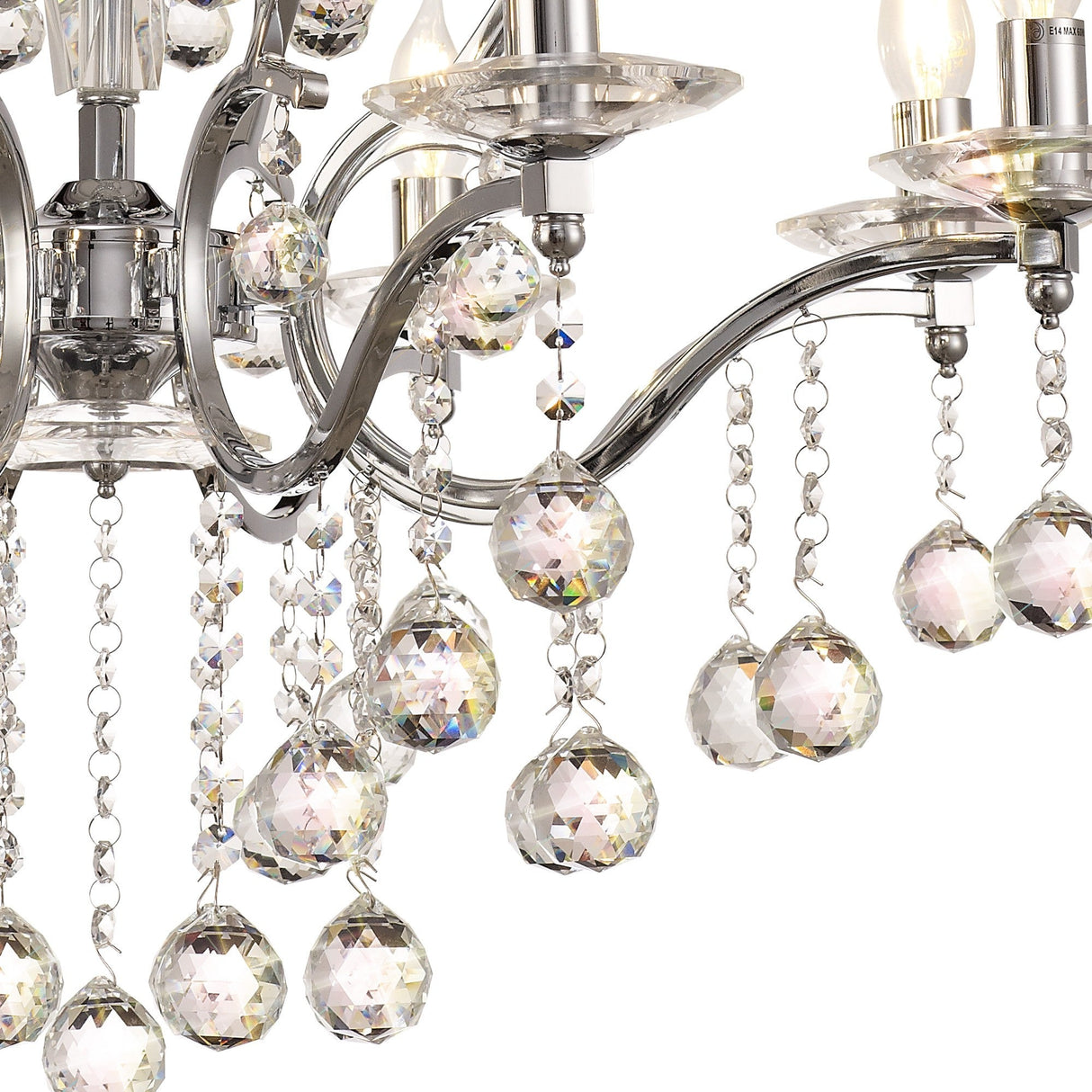 Zinta 75cm 8 Light Crystal Chandelier - Polished Chrome