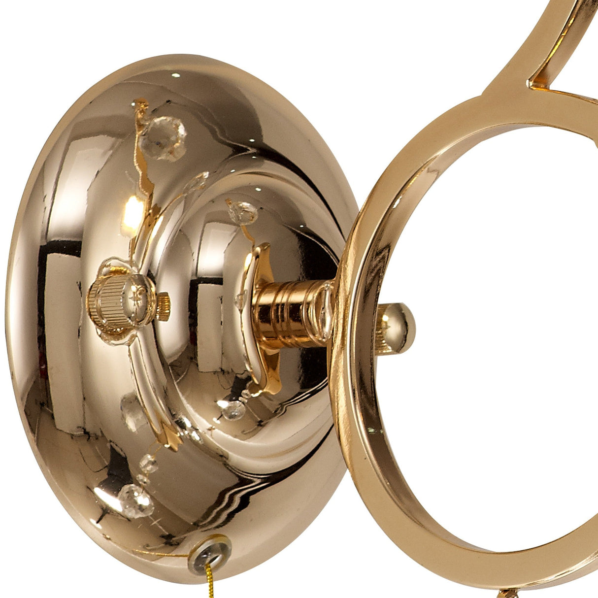 Zinta 1 Light Crystal Wall Light With Switch - Gold