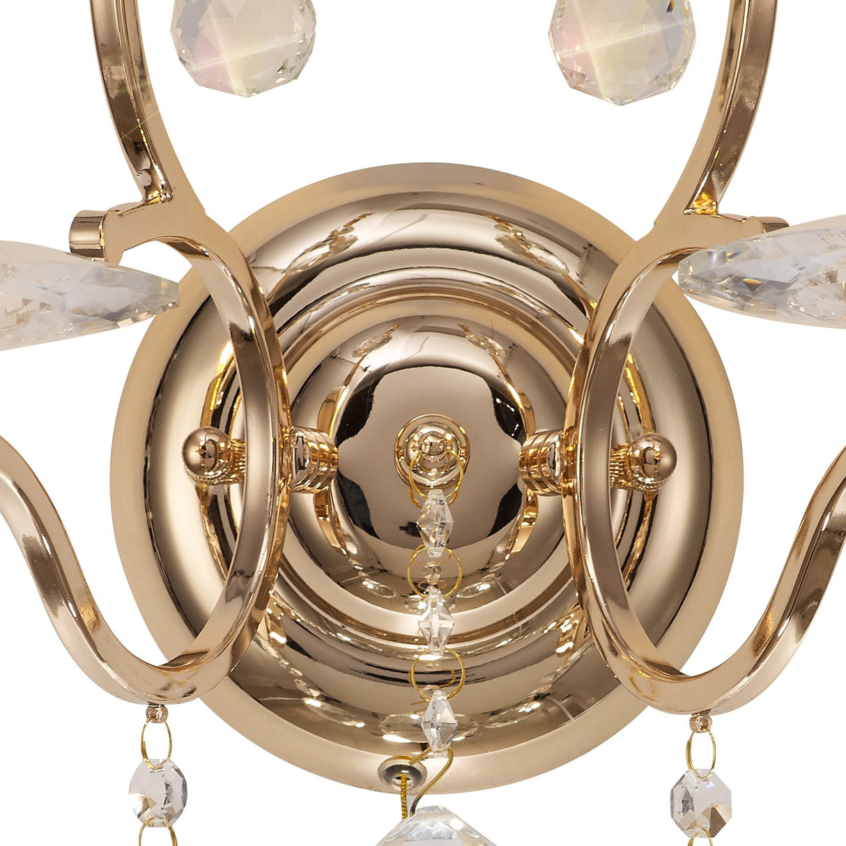 Zinta 2 Light Crystal Wall Light With Switch - Gold