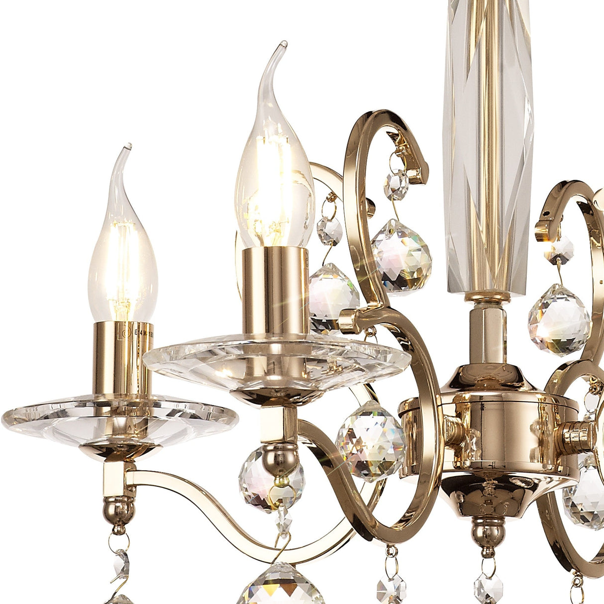 Zinta 50cm 4 Light Crystal Chandelier - French Gold