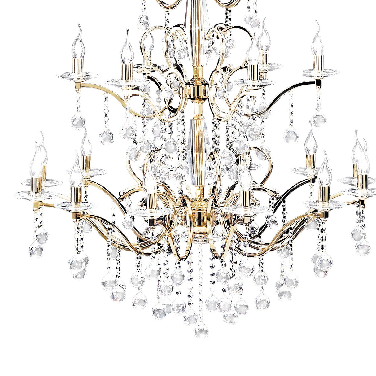 Zinta 100cm 3 Tier 22 Light Crystal Chandelier - French Gold