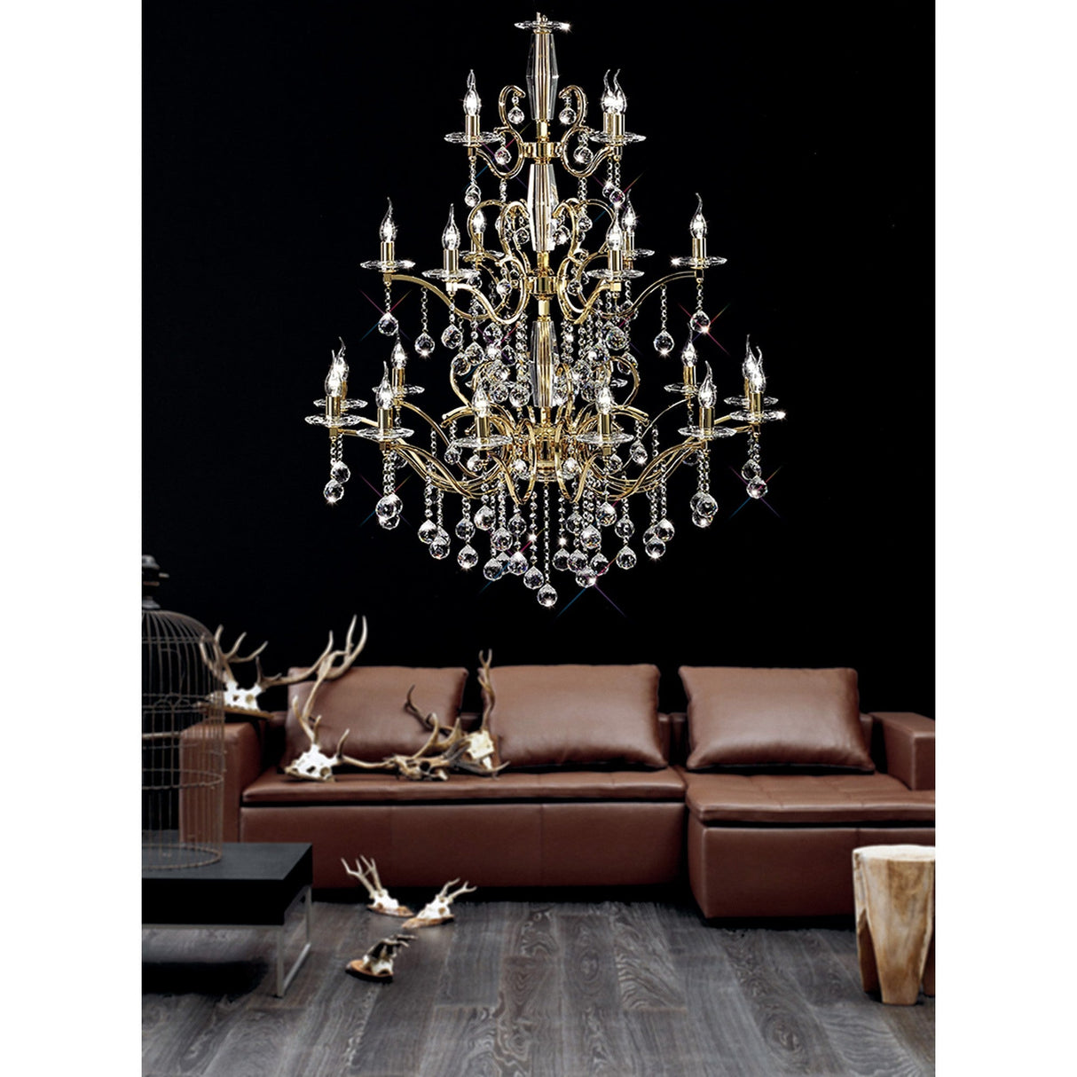 Zinta 60cm 6 Light Crystal Chandelier - French Gold