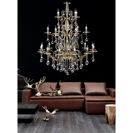 Zinta 60cm 6 Light Crystal Chandelier - French Gold