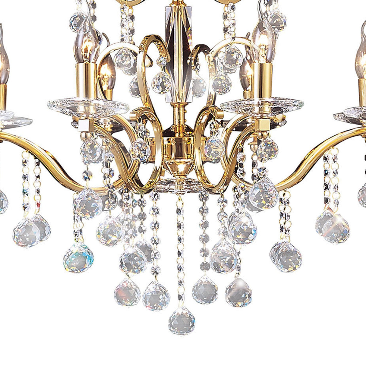 Zinta 75cm 2 Tier 12 Light Crystal Chandelier - French Gold