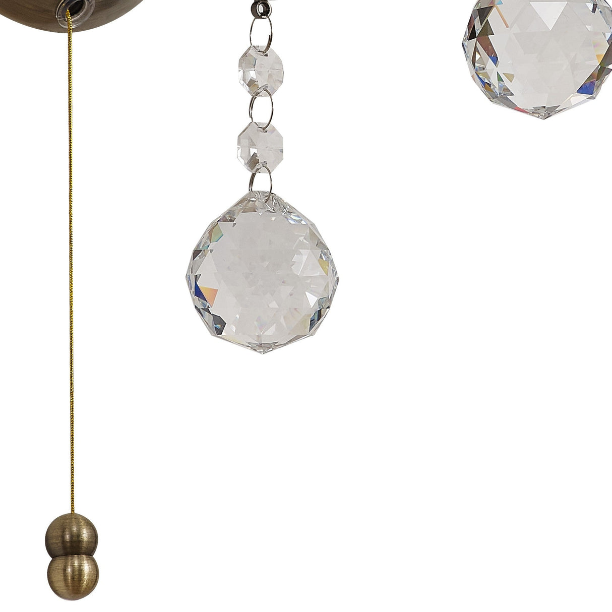 Zinta 1 Light Crystal Wall Light With Switch - Brass