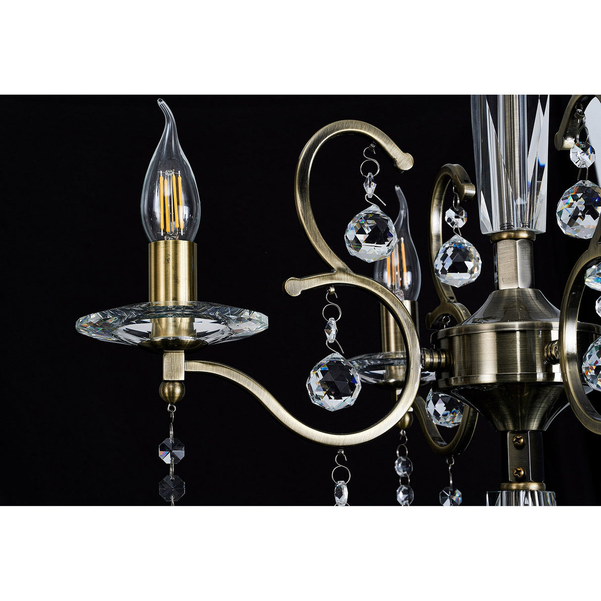 Zinta 100cm 3 Tier 22 Light Crystal Chandelier - Antique Brass