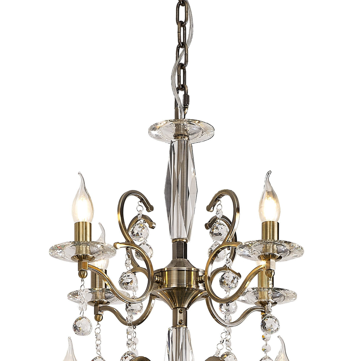 Zinta 100cm 3 Tier 22 Light Crystal Chandelier - Antique Brass
