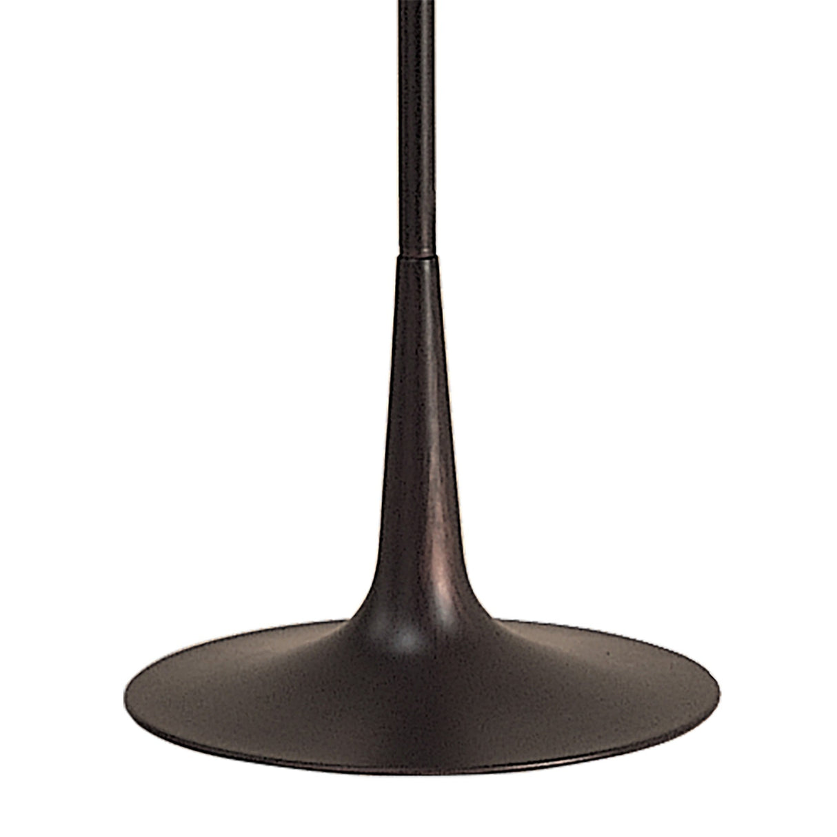 A close-up of the Zira 2 Light Frosted Glass Floor Lamp’s black, rounded base with a smooth, flared design and sleek support—ideal for adding modern style to contemporary interiors.