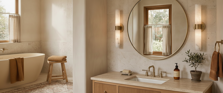 Bathroom Wall Sconce Placement: Where to Fix It so Your Face Looks Right - bathroom wall sconce