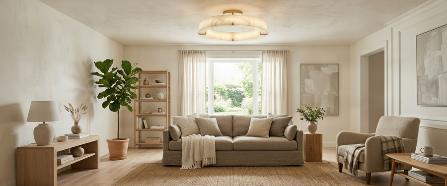 What Goes Into an Alabaster Ceiling Light for the Living Room - ceiling lights living room