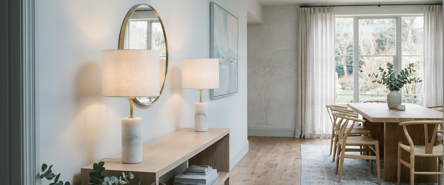Console Table Lamps: How to Get Height, Pairs and Placement Right - console table lamps