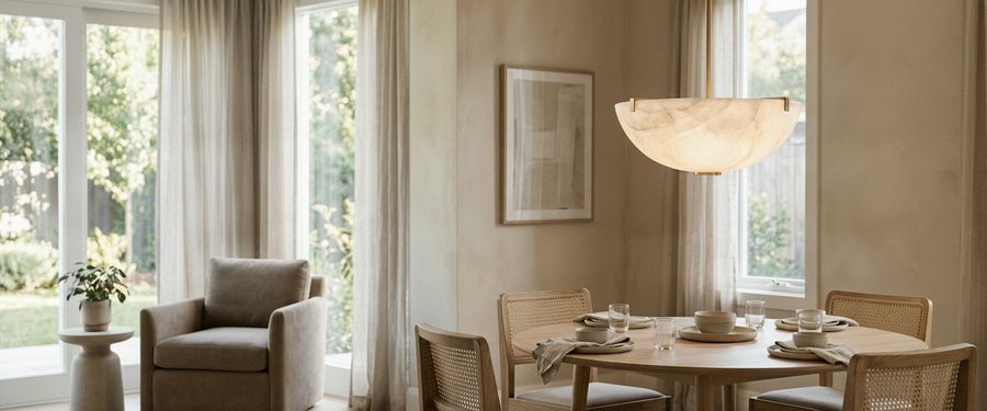 The Alabaster Bowl Chandelier: Why the Shape Changes the Light - alabaster bowl chandelier