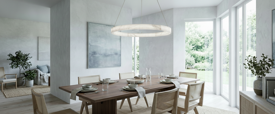 The Alabaster Linear Chandelier: How to Light a Long Table Properly - alabaster linear chandelier