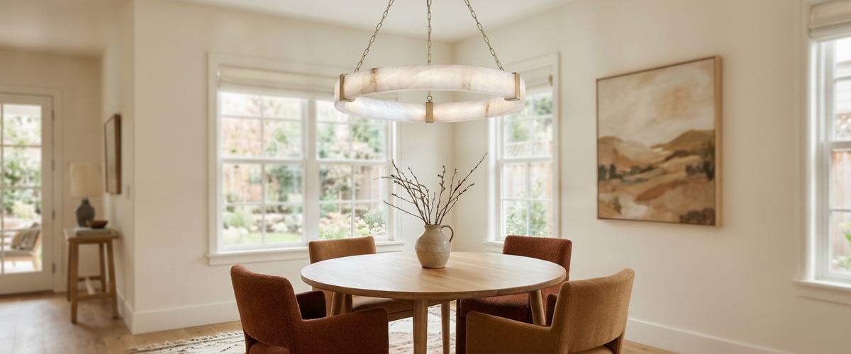 The Alabaster Ring Chandelier: How a Circle of Stone Lights a Room - alabaster ring chandelier