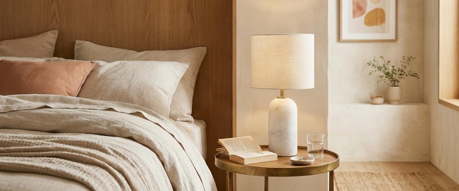 The Small Bedside Table, Sized Right for a Lamp That Actually Works - small bedside table