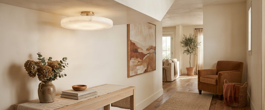 Alabaster Semi Flush Lighting: The Ceiling Fixture for Rooms Too Low for a Pendant - alabaster semi flush