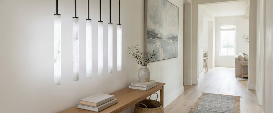 Choosing an Alabaster Tube Pendant Light: What the Cylinder Does to a Room - alabaster tube pendant light
