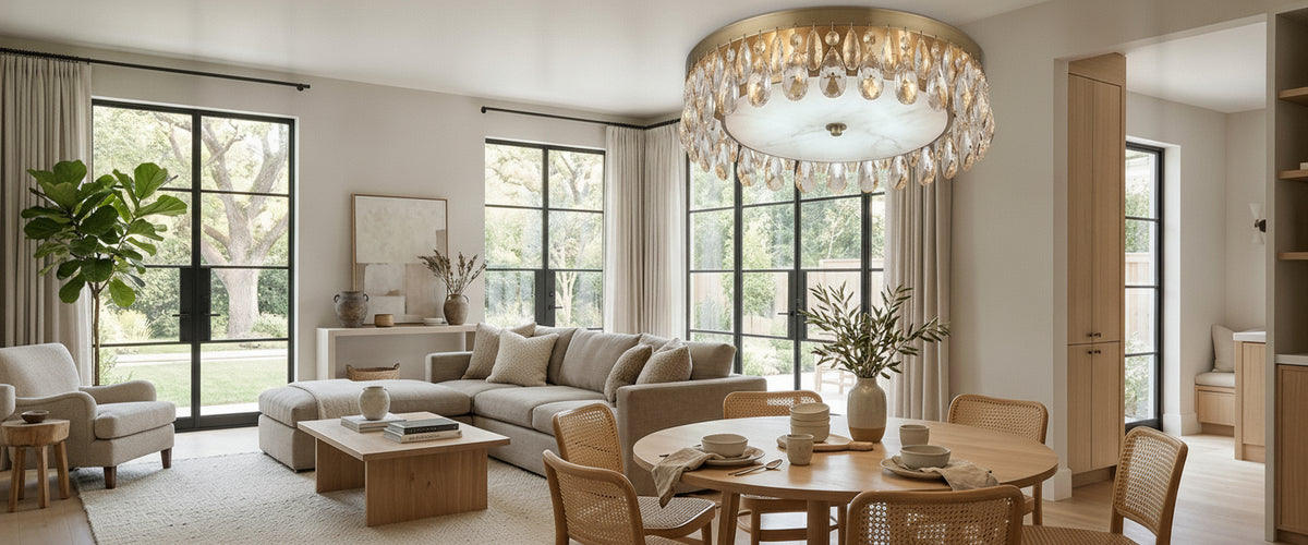 Crystal Flush Mount Lighting: Getting Sparkle Right Under a Low Ceiling - crystal flush mount