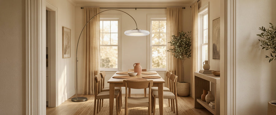 How to Make a Dining Room Floor Lamp Work When the Ceiling Point Is Wrong - dining room floor lamp