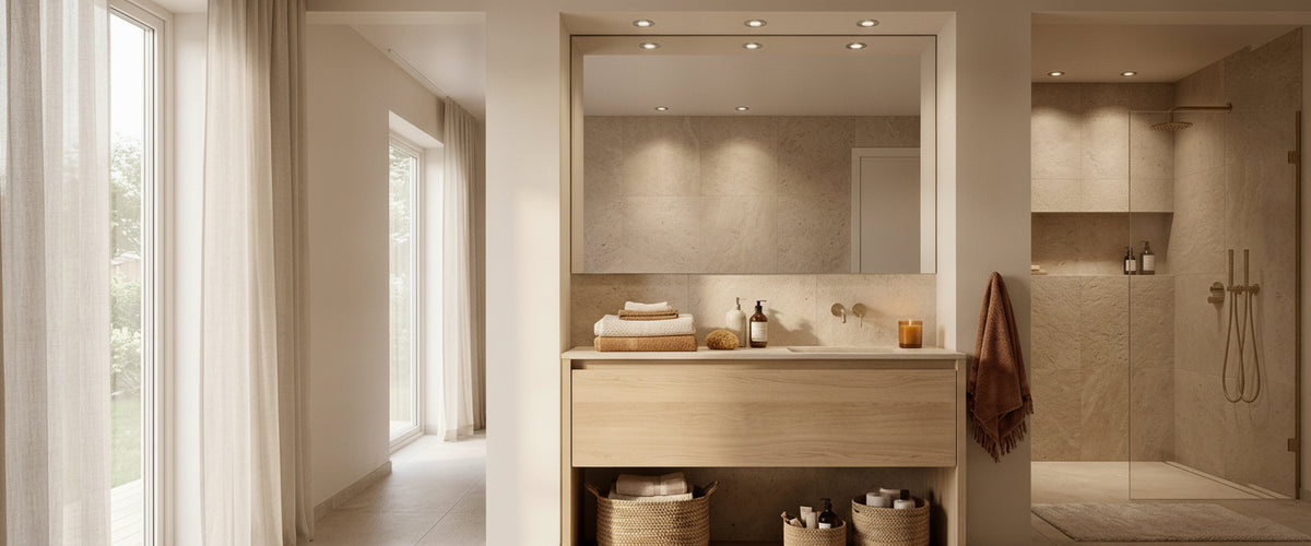Plan Bathroom Recessed Spotlights Around Zones, Not the Ceiling Grid - bathroom recessed spotlights