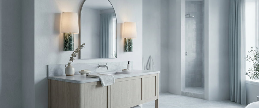 The Marble Bathroom Wall Light That Still Glows After the Steam Clears - marble bathroom wall light