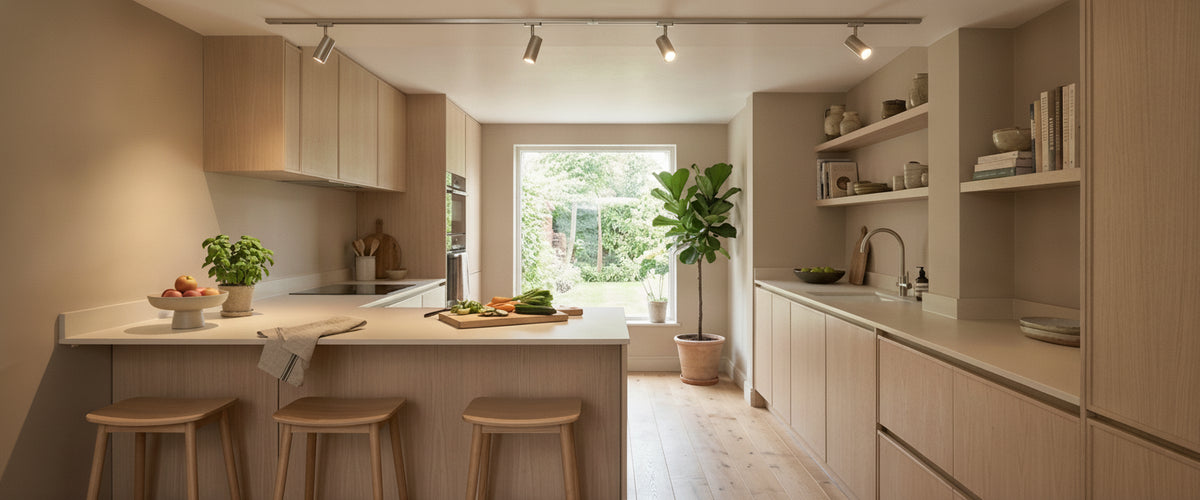 Kitchen Ceiling Track Lighting: Where It Works and Where It Fights the Room - track lighting kitchen ceiling