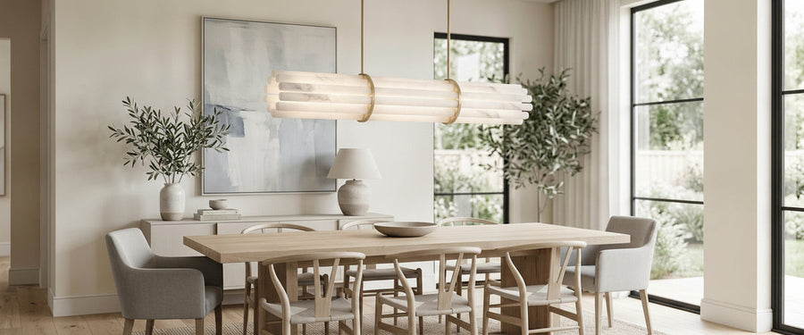 What Makes an Alabaster Linear Chandelier Work Over a Long Table - alabaster linear chandelier
