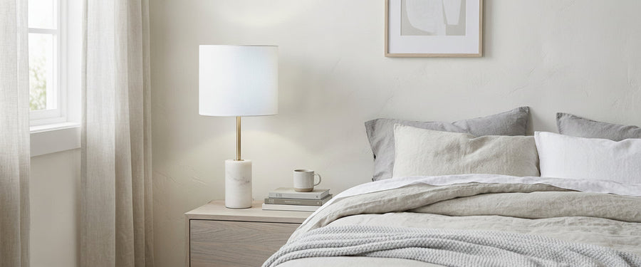 Why Gold Bedroom Table Lamps Look One Colour at Night and Another by Day - gold bedroom table lamps