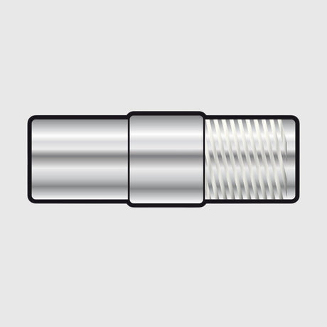 Coax-style metal cable adapter with threaded connector and textured grip.