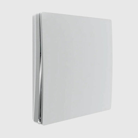 A white Lutron Claro mechanical switch with a minimalist design. The photo shows a close-up of the front angle against a white background.