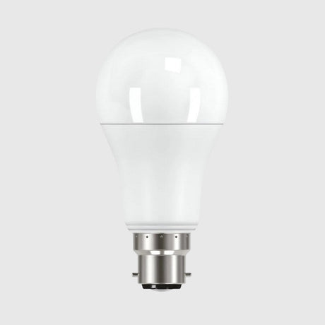 A white LED light bulb with a standard screw base is shown on a plain white background.