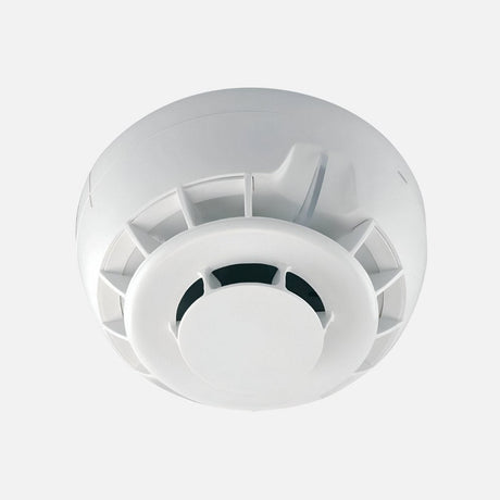 A white ceiling-mounted smoke detector with ventilation slots and a brand name MAGDUO on its front.